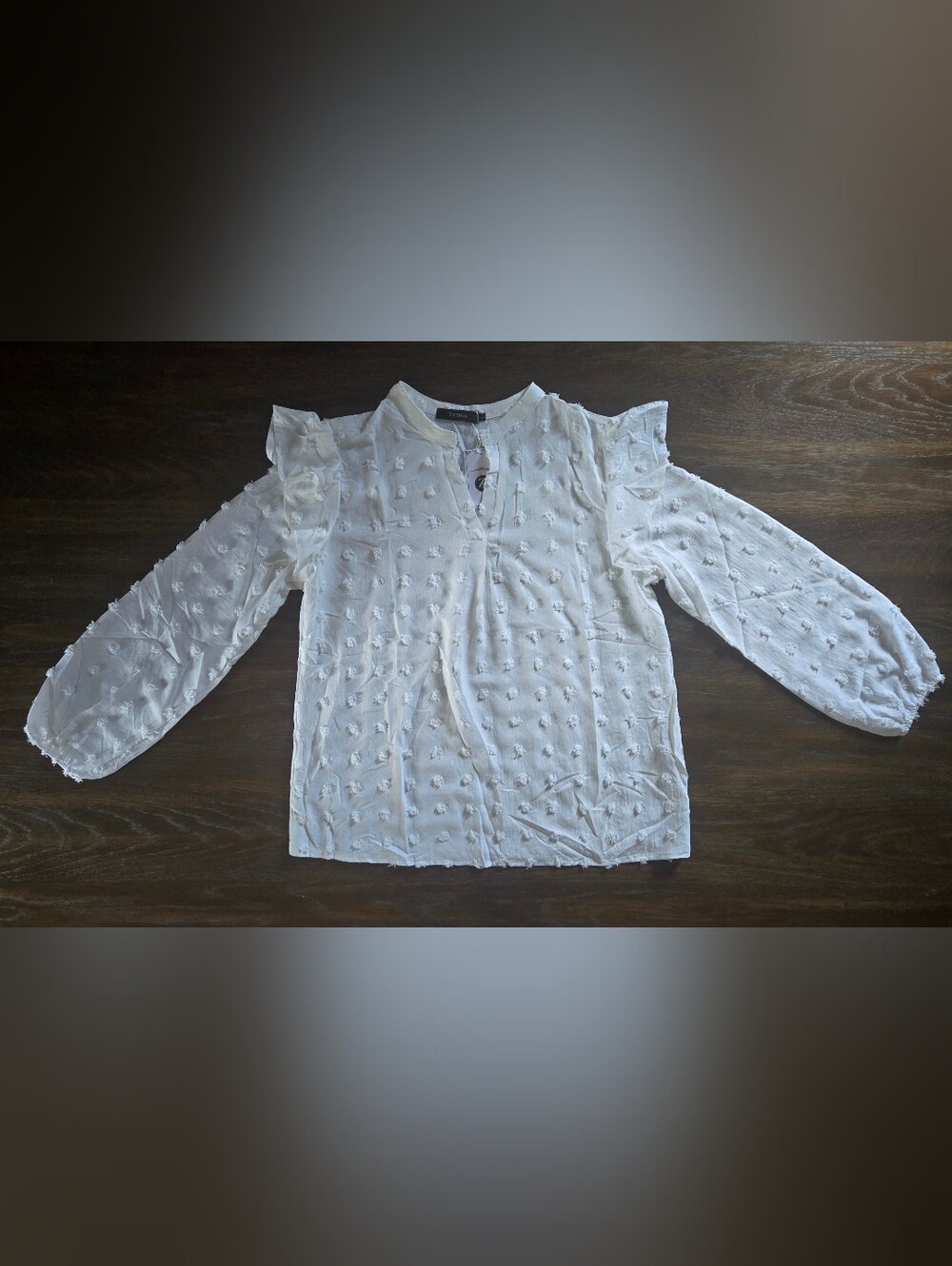 🇨🇭ZESICA White Swiss Dot Blouse/Tunic For Women